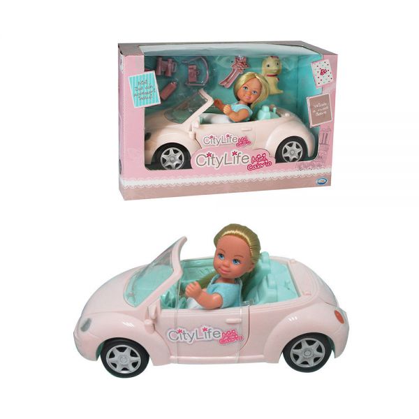 City Life - Mini Auto Cabrio cm 21 con fashion doll cm 12
